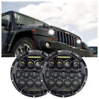 001 Topnew Pair Round Gree Led Headlight For Jeep 733430465520