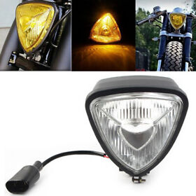 1 Pcs 12v Triangle Motorcycle Headlight Lamp For Harley Chopper Bobber Custom
