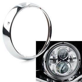 1 Pcs 7inch Chrome Head Light Headlamp Trim Ring Cover Fit Harley Touring Road King