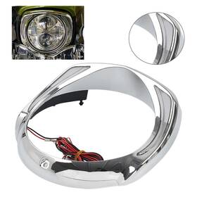 22shopde 550746146260 Led Headlight Bezel Visor Trim Ring For Harley Touring 2014