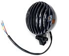 2fm-41-14030b Custom Finned Tear Drop Headlight Black Harley Chopper Bobber Cruiser