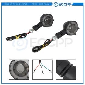E16636801cp 2pc Motorcycle Turn Signal Running Halo Amber Blue Led Light For Honda Suzuki
