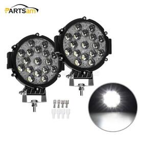 Vc982x97571t3mh 2x 7inch Led Pod Light Bar Spot 6800k Offroad Roof With Mounting