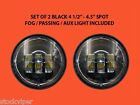 4.5-blk-led-pass-pr-harley Body Baggers Pair Black Led Auxiliary Spot Fog 714046582948