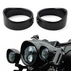 4.5inch Passing Lights Lamp Trim Ring Bezel Visor Cover Black Fit Harley Flht Flhr