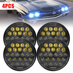 82648ey862844 4pcs 5-3/4inch 5.75 Inch Round H4 Led Headlights Halo Angel Eye For Chevy Peterbilt