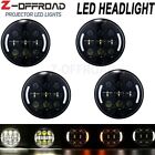 4pcs Newest Black 5.75inch 5-3/4 Inch Led Hi Lo Beam Headlight For Motorcycle Bike