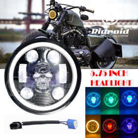 Amc5y010 5.75 5 3/4 Led Rgb Headlight Sealed Projector For Harley-davidson Honda Shadow