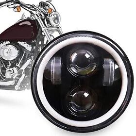 5.75 Led Headlight Hoyuza 5-3/4 Motorcycle With White Halo Drl