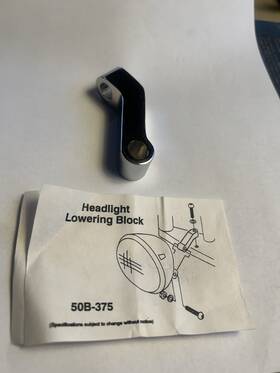 50b-375 50s Boy Usa Harley Davidson Chrome Headlight Lowering Mount Bracket Springer Lowers 2-1/2 Inch