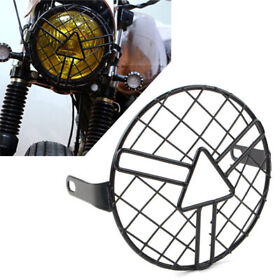 6.5inch Headlight Grill Guard Motorcycle Headlamp Light Cover For Cafe Racer Bobber