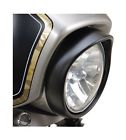 660755 Custom Chrome Black Raised Headlight Trim Ring Bezel Visor Harley