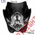 6915521103885 Unbranded Headlight Demon Fairing Black 35w Universal Streetbike For Honda Yamaha Suzuki