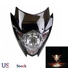 699932311621 Papandavillage Black Motorcycle Headlight With Turn Signals Street Fighter For Kawasaki Yamaha