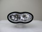 699965648299 Unbranded Billet Black Dual Headlight Halogen Oval Harley