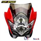 699989905705 Topspeed Red Headlight Lamp Fairing Motorcycle Dual Sport Bike Super Moto Street Fighter