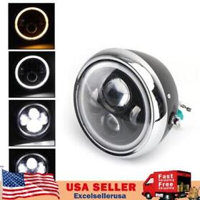 7 Inch Led Headlight Hi Lo Turn Signal Drl For Dyna Cafe Racer Bobber