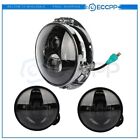 E10945801cp 7inch Drl Round Projecter Led Headlight Fits Motorcycle Black Dot