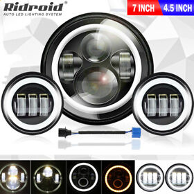 Rit7y01wd02mt 7inch Halo Led Projector Headlight Passing Lights For Harley Touring Motorcycle