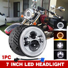 Jgj003tw1 7inch Inch Led Headlight Hi-lo Drl Angel Eyes For Honda Suzuki Boulevard Motorcycle