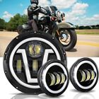 St1538wq 7inch Inch Round Led Headlight Drl And 4.5inch Fog Passing Lights For Harley Motorcycle