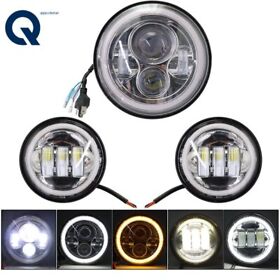 Apo172688 7inch Led Headlight 4.5 Inch Passing Lights For Touring Silver