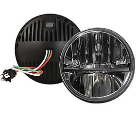 7inch Motorcycle Black Chrome Octane Hid Led Light Bulb H4 Headlight Harley