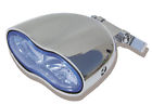8-316 Ultima Chrome Plated Custom Wave Blue Headlight For Harley And Customs