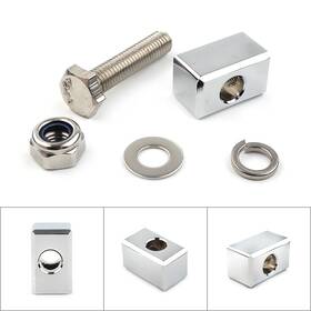 Abcfourus 422224239651 Headlight Mounting Block Kit Fit Harley Headlamp Custom Mount Chrome Motor En