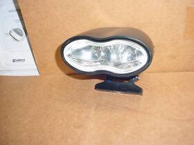 Item-13841 Aftermarket Chopper Bobber Alien Black Dual Bulb Headlight 13841