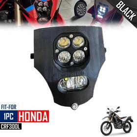 Hd-crf-300l-v4-blk Aftermarket Product For Honda Crf300l Dirt Moto Enduro Head Lamp Led Custom No Cover Black Steel