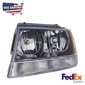 J100106 All Autoparts Express Headlight Black Interior Driver Side Halogen Fits 02-04 Jeep Grand Cherokee