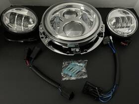 Xc02xuy895 Alyoned 7 Inch Motorcycle Led Chrome Headlight 4.5 Fog Passing Lights Dot Kit Compatible