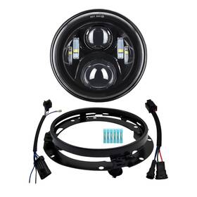 Zy303hdhlkbk Alyoned 7 Inch Motorcycle Led Headlight Dot Lamp Kit With Ultra Classic Black