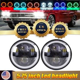 Autoam7939 Aoh-junglecheetah Rgb Led Headlight Drl Fit For Harley Sportster Xl 883 1200 2x 5 3/4ftft 5.75 Inch
