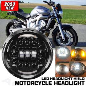 Ip67 Aqj 219615980526 7ftft Led Headlight Lamp Beam Drl Turn Signal Round For Yamaha Fz6r Fz-07 Fz8