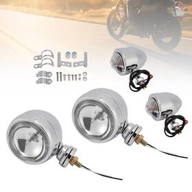 M513-b129-chr Artudatech #d19 Motorcycle Spotlight Headlight Fog Beam Chrome Fit For Scooter#