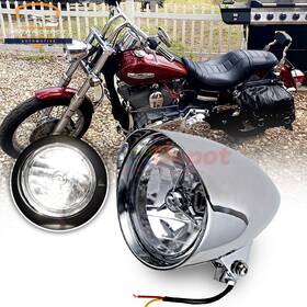 54651020 Astradepot 5-3/4 Inch 5.75 Bottom Mount Headlight Bullet Style For Harley Chopper Bobber