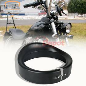 Astradepot 934642118192 Black 7 Inch Headlight Trim Light Ring Visor Bezel For Harley Road King Dyna Softail