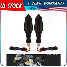 Adp16636201s Autodayplus 2x Motorcycle Flowing Turn Signal Light Amber/blue Indicator Blinker Lamp 12 Led