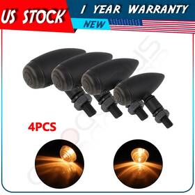 Adp83594901s Autodayplus 4x Motorcycle Turn Signal Lights Mini Bullet Blinker Amber Indicator Light Black