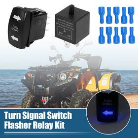 Automall Tech 723115045918 1 Set Led 7 Pin Turn Signal Switch 3 Adjustable Flasher Relay Motorcycle