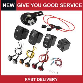 Automall Tech 766549276886 Universal Street Legal Kit Turn Signal Light Rocker Switch Horn Relay Pack Of 1