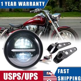 Td5y0001zj7c06 Auuxxok For Honda Shadow Vt 600 750 1100 Vtx 1300 5.75 Inch Led Headlights With Housing Bucket