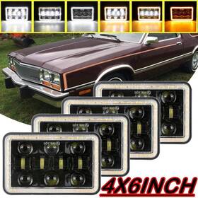 Tybn-2021122-002-magshts Auxbeam 4pcs 4x6 Inch Led Headlights Hi/lo Drl Turn Signal For Chevrolet Caprice 1977-1986