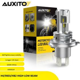 H4-m4-w1 Auxito H4 9003 Super Kit White Led Bulb Headlight Low High Beam Fog Lamp 16000lm