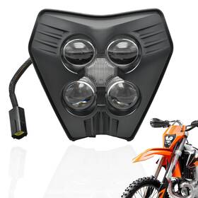 Re1021091 Bamotoop Dirt Bike Led Headlight With High Low Beam Drl For Ktm Exc Black