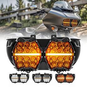 82648giry48282444 Batowlight Dot 240w Led Double Headlight High Low Beam Waterproof For Road Glide 2015-2023