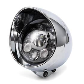 B-hlwd2008 Beneall 5 Inch Motorcycle Headlight Refit Vintage Head Lamp For Chopper Sliver