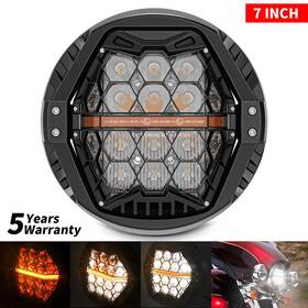 Besure 692090441124 For Harley Ultra Classic Electra Glide Flhtcu 2005-2013 Black 7ftft Led Headlight